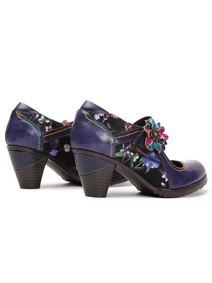 Veda Hand Embossed Leather Shoes Pumps by Colorstepshoes – Don't Panic Shoes