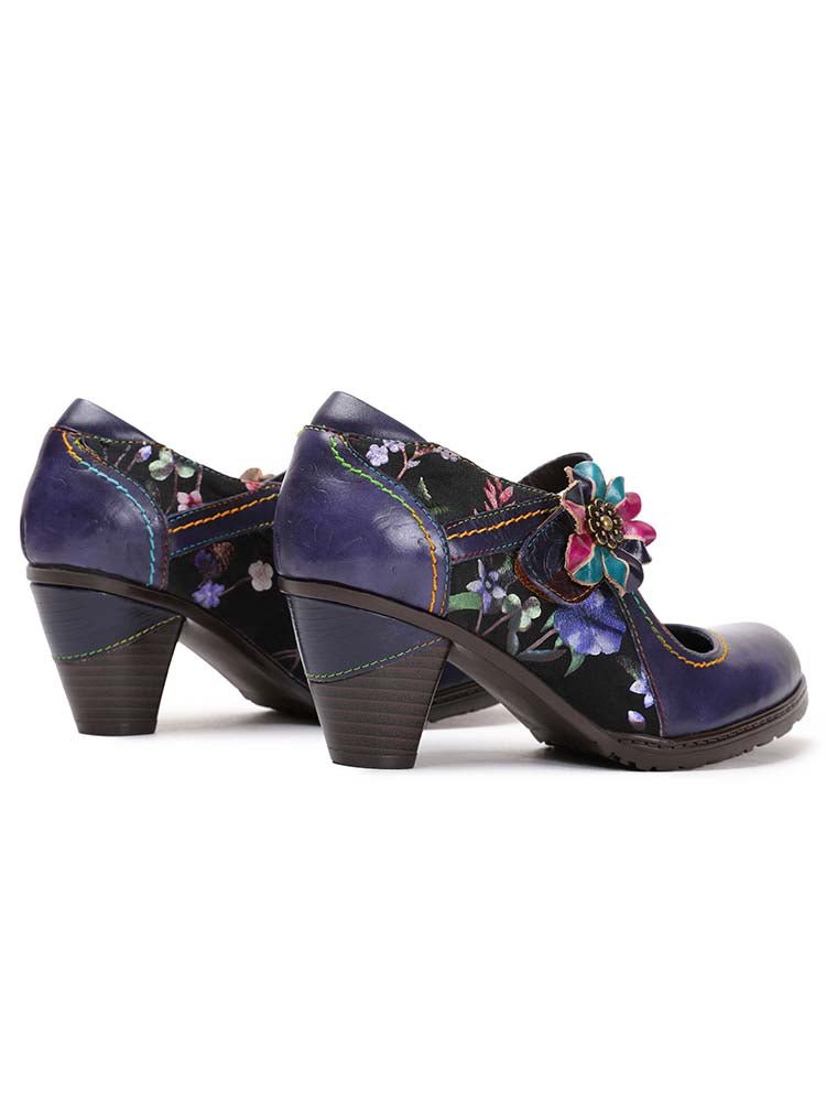 Veda Hand Embossed Leather Shoes Pumps by Colorstepshoes – Don't Panic Shoes