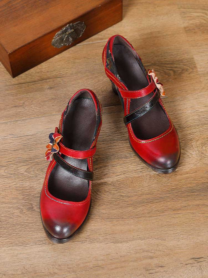 Veda Hand Embossed Leather Shoes Pumps by Colorstepshoes – Don't Panic Shoes