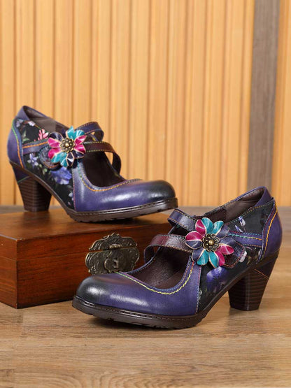 Veda Hand Embossed Leather Shoes Pumps by Colorstepshoes – Don't Panic Shoes