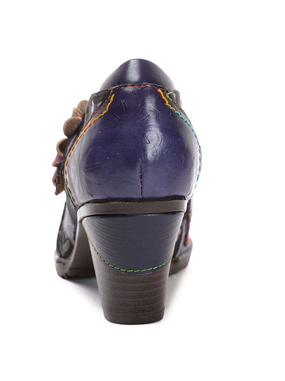 Veda Hand Embossed Leather Shoes Pumps by Colorstepshoes – Don't Panic Shoes