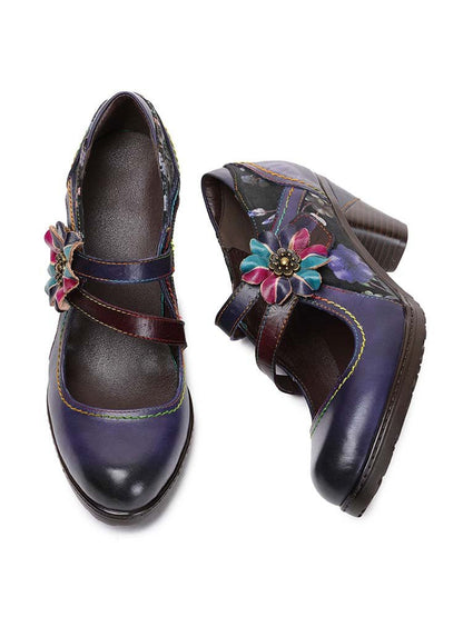 Veda Hand Embossed Leather Shoes Pumps by Colorstepshoes – Don't Panic Shoes