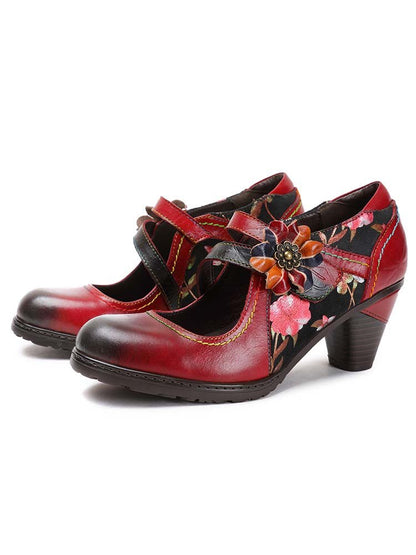 Veda Hand Embossed Leather Shoes Pumps by Colorstepshoes – Don't Panic Shoes