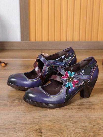 Veda Hand Embossed Leather Shoes Pumps by Colorstepshoes – Don't Panic Shoes