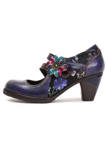 Veda Hand Embossed Leather Shoes Pumps by Colorstepshoes – Don't Panic Shoes