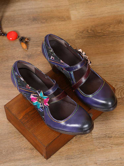 Veda Hand Embossed Leather Shoes Pumps by Colorstepshoes – Don't Panic Shoes