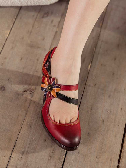 Veda Hand Embossed Leather Shoes Pumps by Colorstepshoes – Don't Panic Shoes