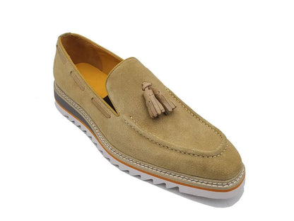 Venetian Premium Loafer Tassel Calfskin Suede Slip On Ks550 - 06s Shoes by Carrucci Shoes – Don't Panic Shoes