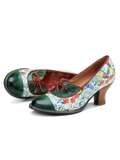 Vintage Hand - Embossed Leather Shoes Pumps by Colorstepshoes – Don't Panic Shoes