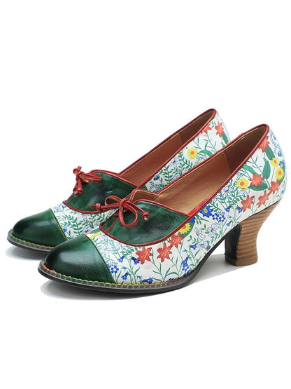 Vintage Hand - Embossed Leather Shoes Pumps by Colorstepshoes – Don't Panic Shoes
