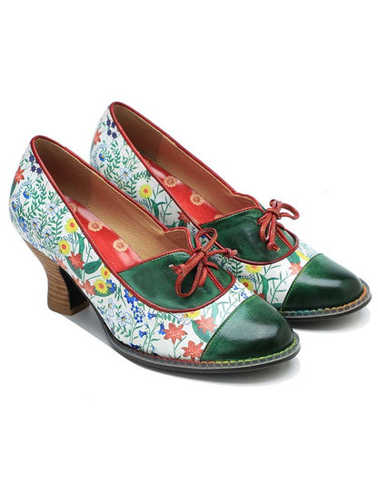 Vintage Hand - Embossed Leather Shoes Pumps by Colorstepshoes – Don't Panic Shoes