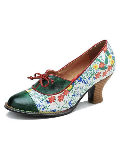 Vintage Hand - Embossed Leather Shoes Pumps by Colorstepshoes – Don't Panic Shoes