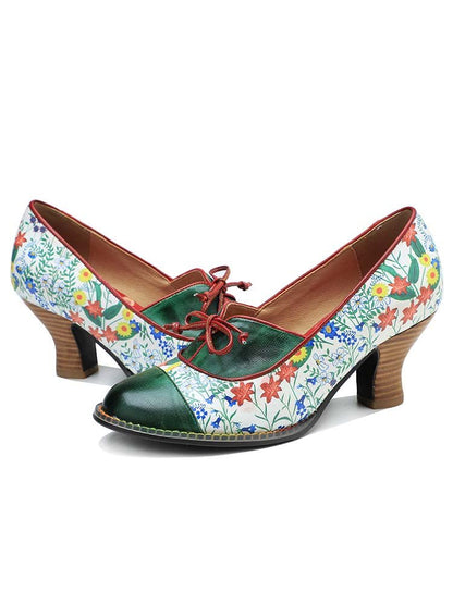 Vintage Hand - Embossed Leather Shoes Pumps by Colorstepshoes – Don't Panic Shoes
