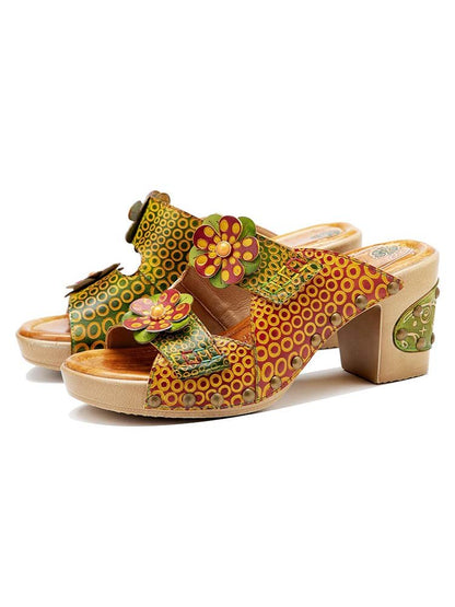 Vintage Handmade Fish Mouth Floral Sandals Sandals by Colorstepshoes – Don't Panic Shoes