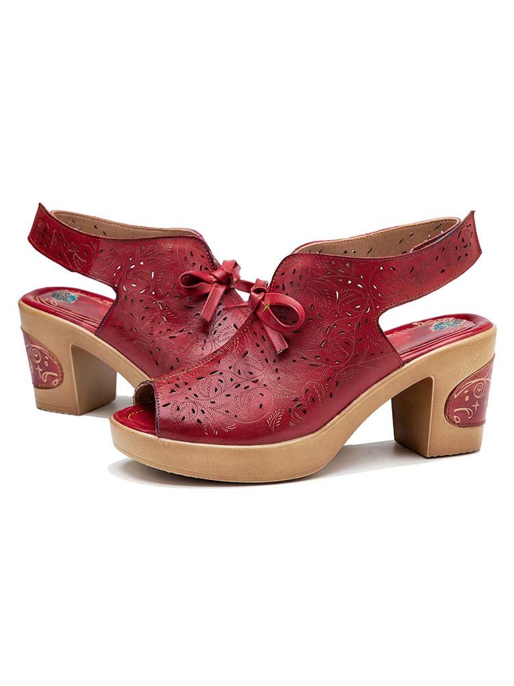 Vintage Handmade Fish Mouth Hollow Sandals Sandals by Colorstepshoes – Don't Panic Shoes