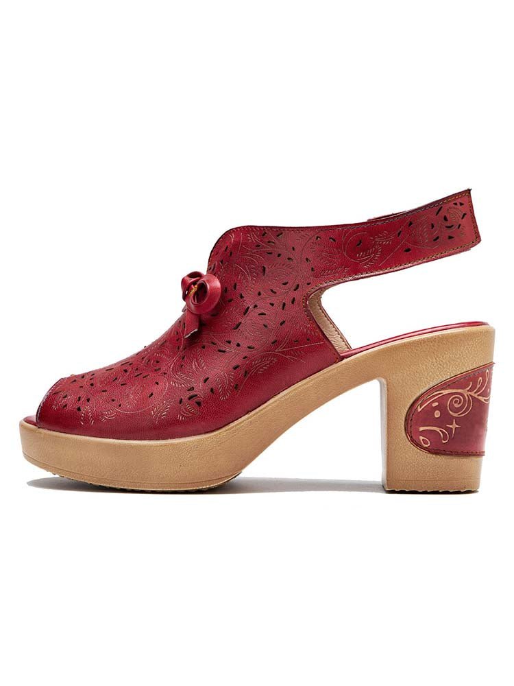 Vintage Handmade Fish Mouth Hollow Sandals Sandals by Colorstepshoes – Don't Panic Shoes