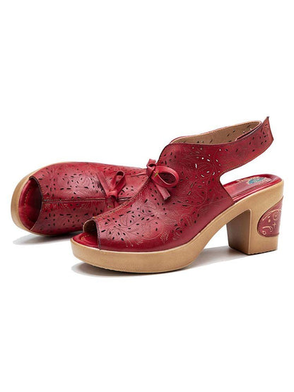 Vintage Handmade Fish Mouth Hollow Sandals Sandals by Colorstepshoes – Don't Panic Shoes