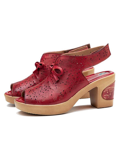 Vintage Handmade Fish Mouth Hollow Sandals Sandals by Colorstepshoes – Don't Panic Shoes