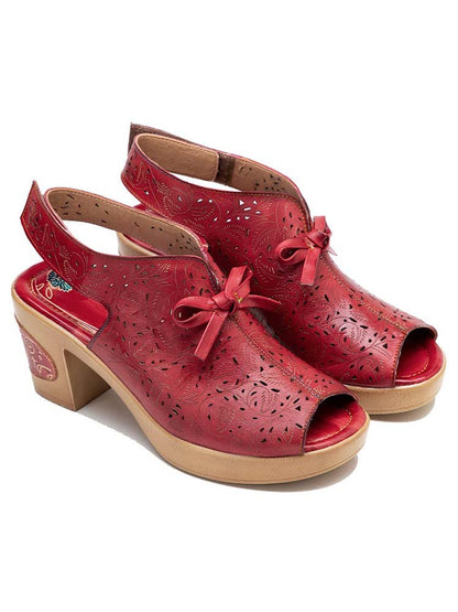 Vintage Handmade Fish Mouth Hollow Sandals Sandals by Colorstepshoes – Don't Panic Shoes