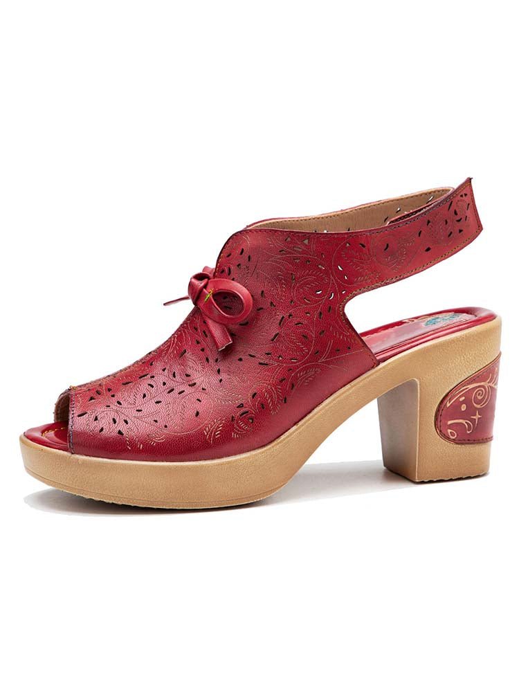 Vintage Handmade Fish Mouth Hollow Sandals Sandals by Colorstepshoes – Don't Panic Shoes