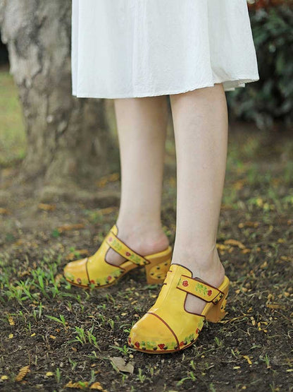 Vintage Handmade Round Toe Floral Slippers Sandals by Colorstepshoes – Don't Panic Shoes