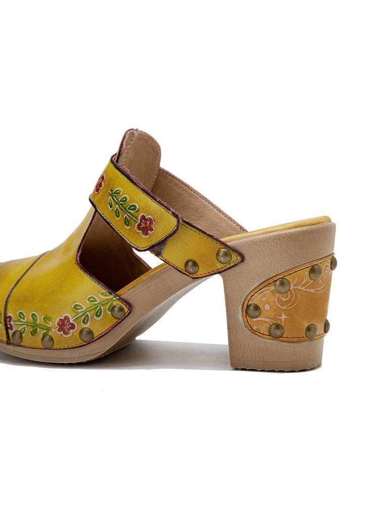Vintage Handmade Round Toe Floral Slippers Sandals by Colorstepshoes – Don't Panic Shoes