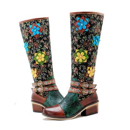 Vintage Handmade Stunning Floral Boots Boots by Colorstepshoes – Don't Panic Shoes