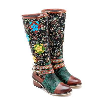 Vintage Handmade Stunning Floral Boots Boots by Colorstepshoes – Don't Panic Shoes