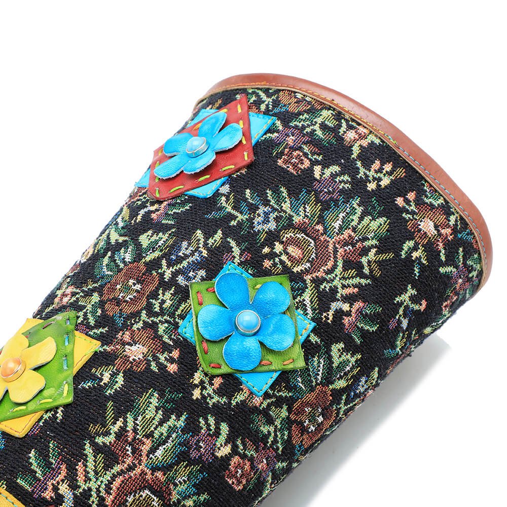 Vintage Handmade Stunning Floral Boots Boots by Colorstepshoes – Don't Panic Shoes