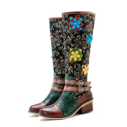 Vintage Handmade Stunning Floral Boots Boots by Colorstepshoes – Don't Panic Shoes