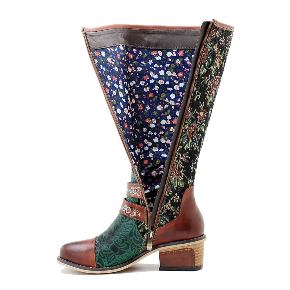 Vintage Handmade Stunning Floral Boots Boots by Colorstepshoes – Don't Panic Shoes