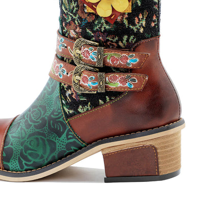 Vintage Handmade Stunning Floral Boots Boots by Colorstepshoes – Don't Panic Shoes