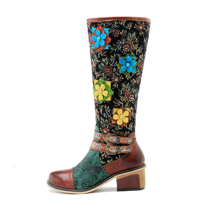 Vintage Handmade Stunning Floral Boots Boots by Colorstepshoes – Don't Panic Shoes