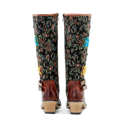 Vintage Handmade Stunning Floral Boots Boots by Colorstepshoes – Don't Panic Shoes