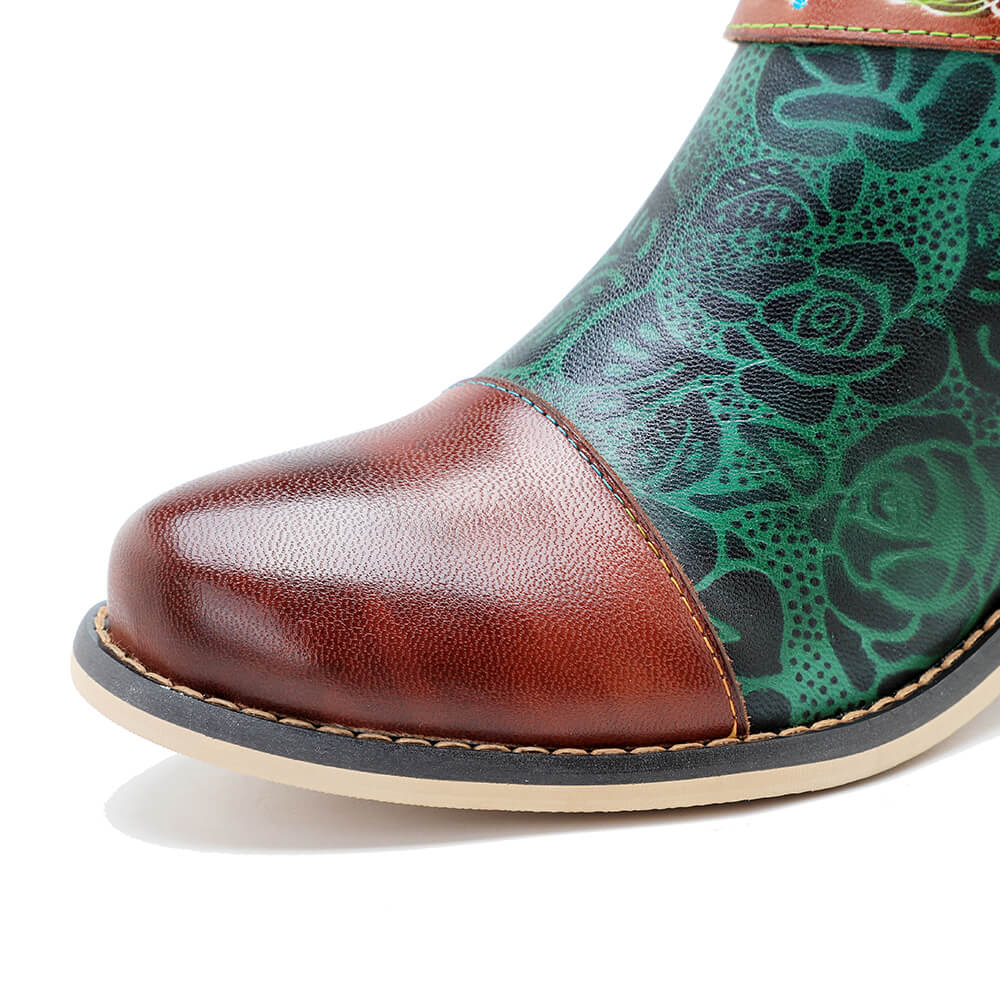 Vintage Handmade Stunning Floral Boots Boots by Colorstepshoes – Don't Panic Shoes