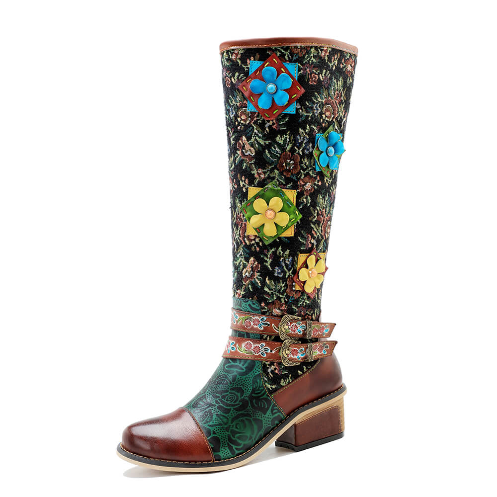 Vintage Handmade Stunning Floral Boots Boots by Colorstepshoes – Don't Panic Shoes