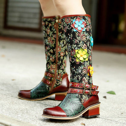 Vintage Handmade Stunning Floral Boots Boots by Colorstepshoes – Don't Panic Shoes
