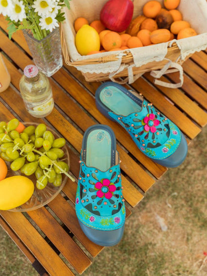 Vintage Printed Flowers Pattern Sandals Sandals by Colorstepshoes – Don't Panic Shoes
