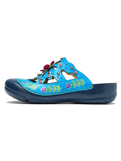 Vintage Printed Flowers Pattern Sandals Sandals by Colorstepshoes – Don't Panic Shoes