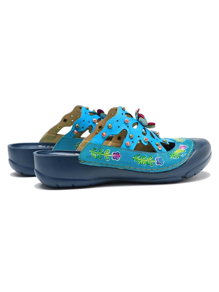 Vintage Printed Flowers Pattern Sandals Sandals by Colorstepshoes – Don't Panic Shoes