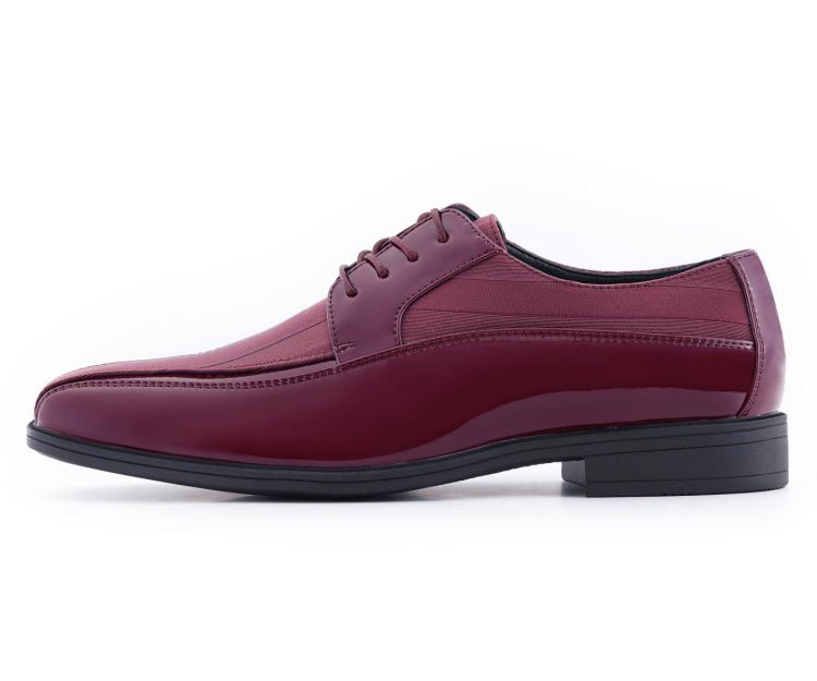 Viotti 179 Burgundy Men’S Patent Leather Derby Shoes Oxfords by Viotti – Don't Panic Shoes