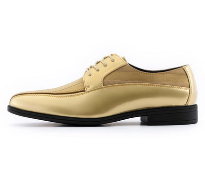 Viotti 179 Gold Men’S Patent Leather Derby Shoes Oxfords by Viotti – Don't Panic Shoes