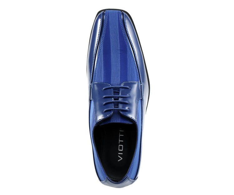 Viotti 179 Men's Royal Blue Patent Leather Derby Shoes Oxfords by Viotti – Don't Panic Shoes