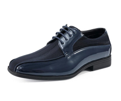 Viotti 179 Navy Men’S Patent Leather Derby Shoes Oxfords by Viotti – Don't Panic Shoes
