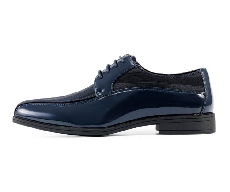 Viotti 179 Navy Men’S Patent Leather Derby Shoes Oxfords by Viotti – Don't Panic Shoes