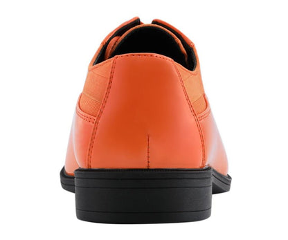 Viotti 179 Orange Men’S Patent Leather Derby Shoes Oxfords by Viotti – Don't Panic Shoes