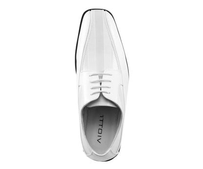 Viotti 179 White Men’S Patent Leather Derby Shoes Oxfords by Viotti – Don't Panic Shoes