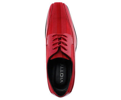 Viotti Crimson Elegance Men's Patent Leather Dress Shoes Oxfords by Viotti – Don't Panic Shoes