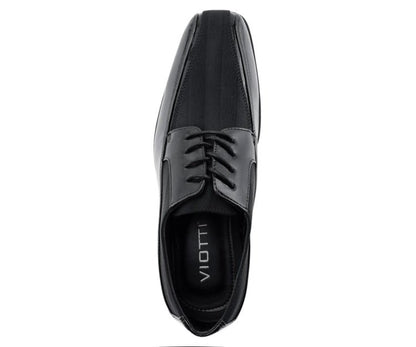 Viotti Dapper Black Derby ShoeS With Satin Flair Men’s Patent Leather Oxfords by Viotti – Don't Panic Shoes