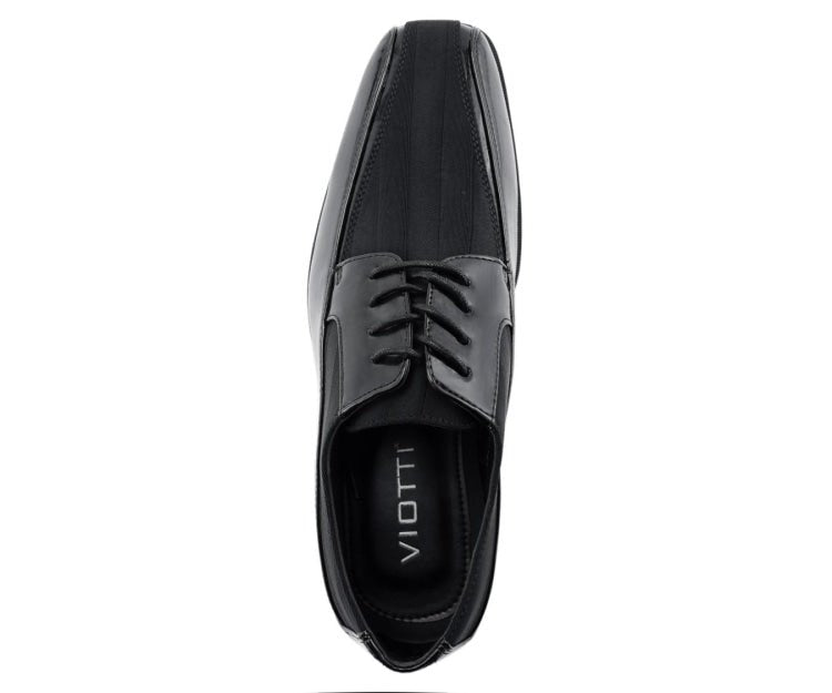 Viotti Dapper Black Derby ShoeS With Satin Flair Men’s Patent Leather Oxfords by Viotti – Don't Panic Shoes